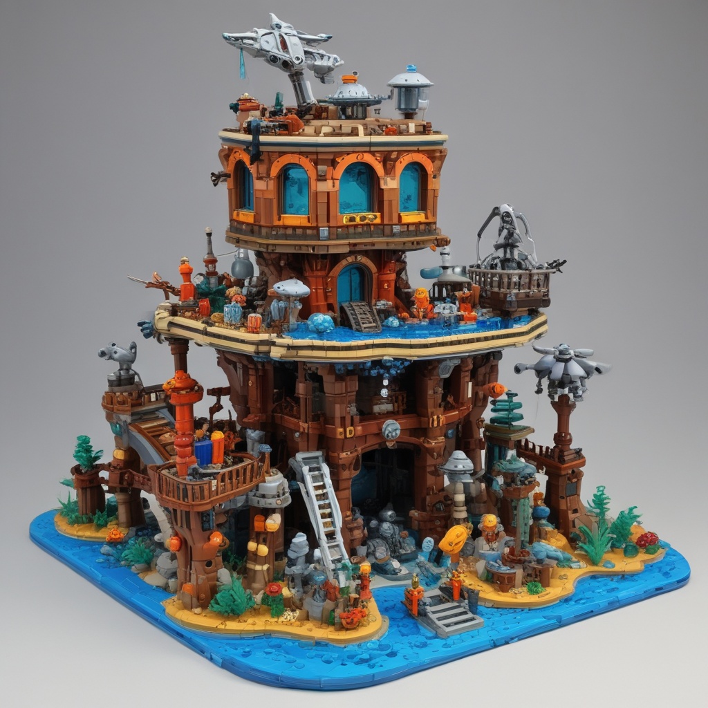 Detailed LEGO underwater exploration base